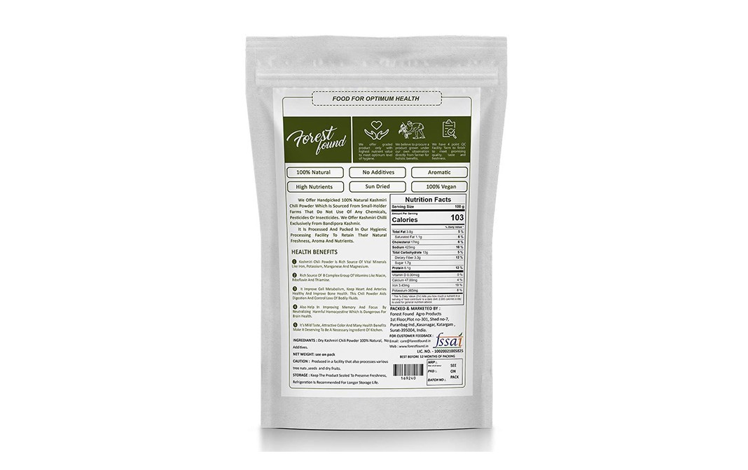 Forest Found Premium Kashmiri Chili Powder    Pack  400 grams